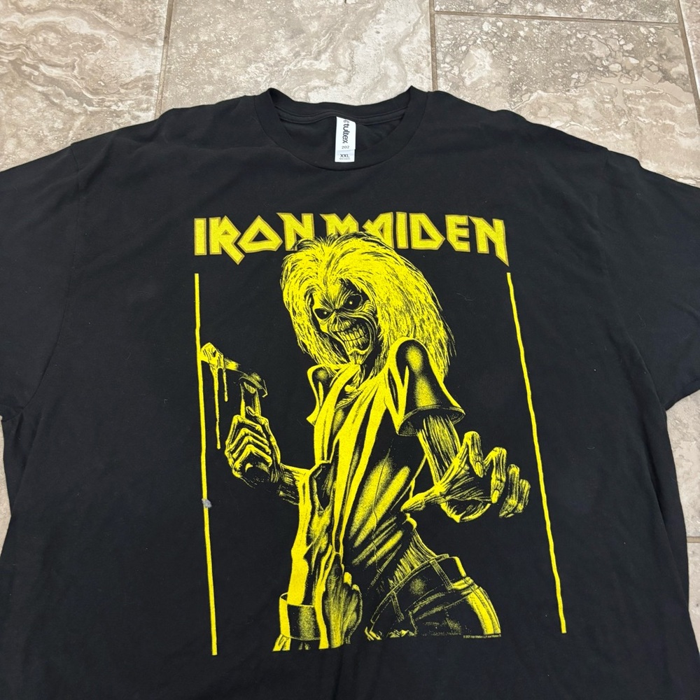 Men's Iron Maiden Yellow‎ FlyerT-shirt XLarge Black - Picture 3 of 10